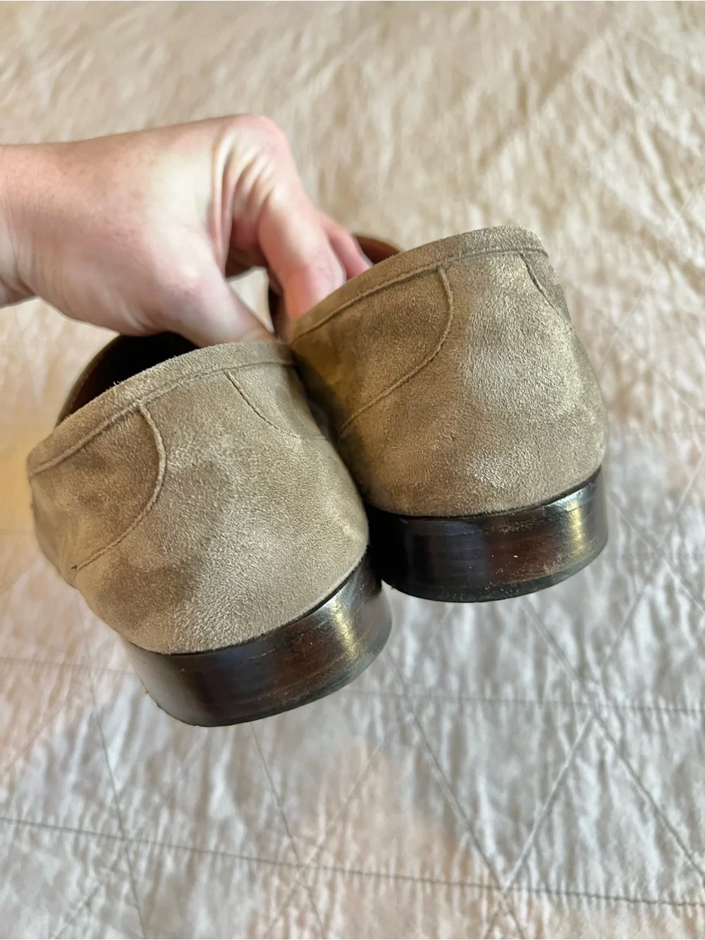Fratelli Rossetti Estate Men 7 UK 8 US Taupe Suede Horsebit Loafers Shoes Italy